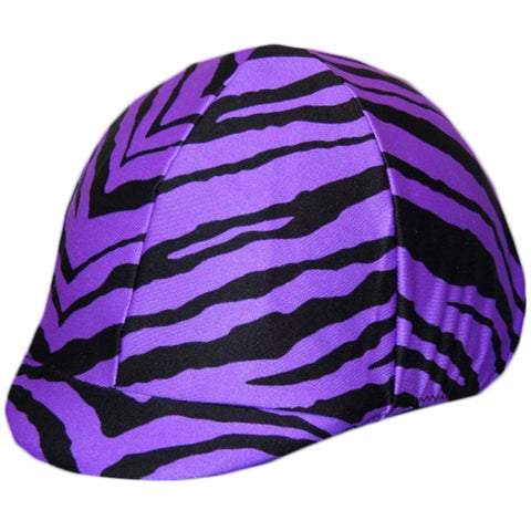 Equestrian Purple Zebra Helmet Cover