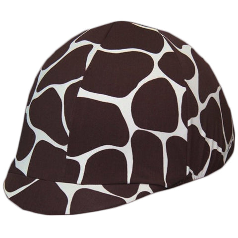 Equestrian Brown Giraffe Print Helmet Cover