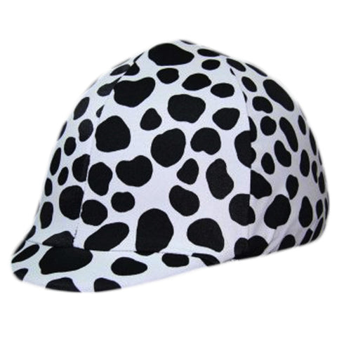 Equestrian Black and White Spotted Pony Helmet Cover
