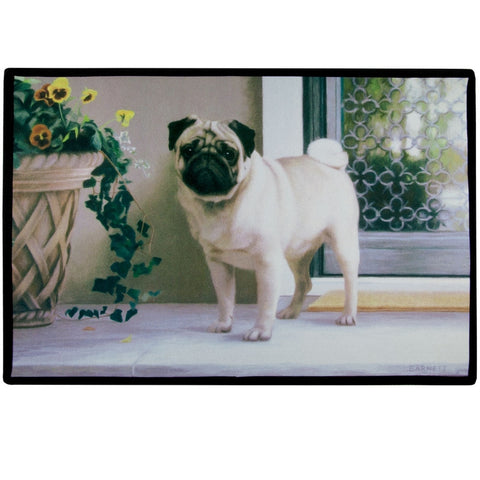 Pug On The Porch Doormat