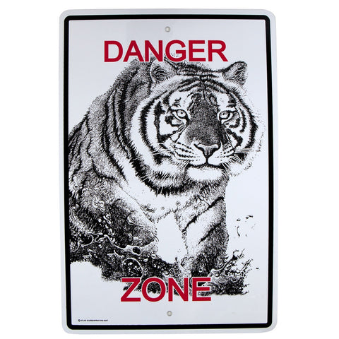 Danger Zone Tiger Sign
