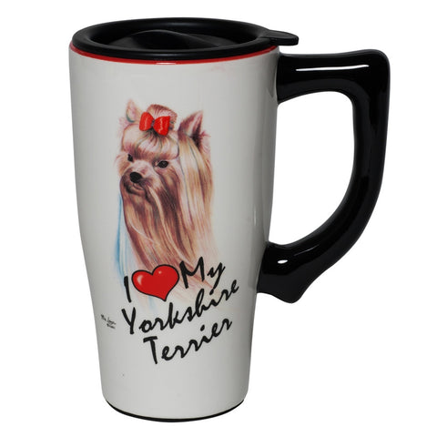 Yorkshire Terrier I Heart Ceramic Travel Mug