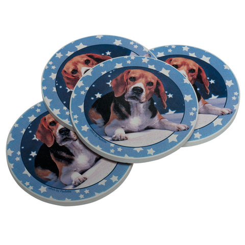 Beagle and Stars Coasters Set