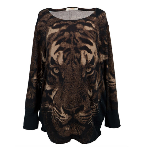Brown Women's Tiger Sweater