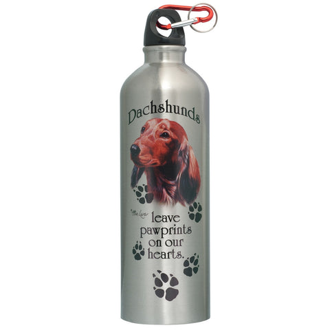 Dachshund Prints On Heart Stainless Water Bottle