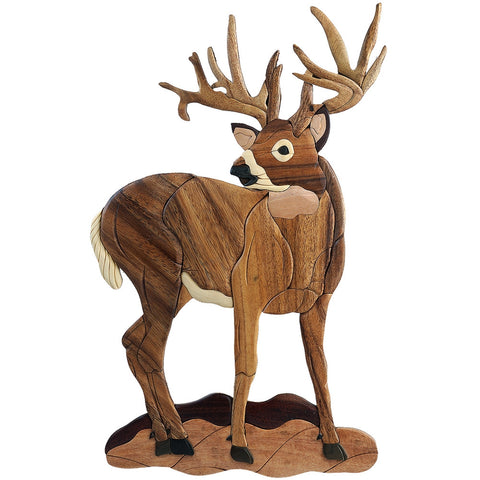 Standing Deer Wooden Wall Hanging