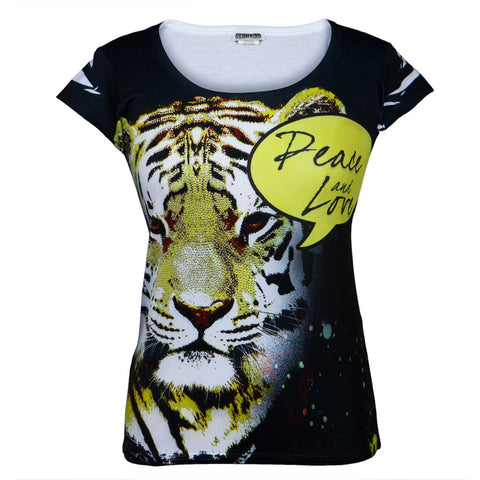 Tiger Peace Love Juniors T-Shirt