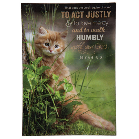 Cat Climbing Tree Micah 6:8 Mini Wall Art