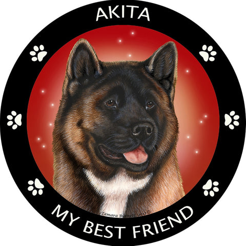 Red Akita My Best Friend Magnet