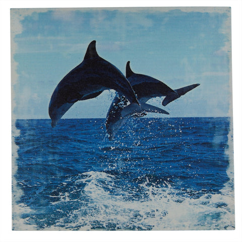 Dolphins Jumping Canvas Art