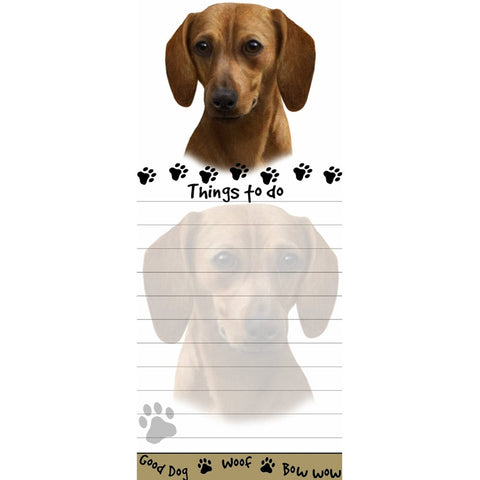 Dachshund Red Tall Magnetic Notepad
