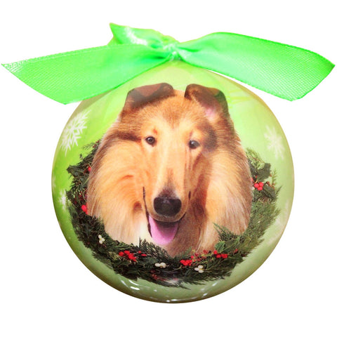 Collie Christmas Ball Ornament