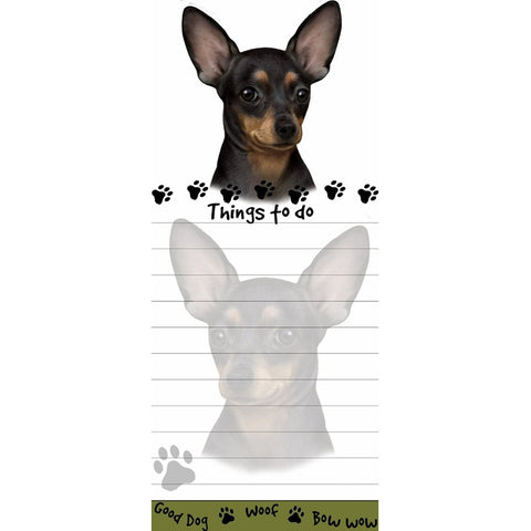 Chihuahua Black Tall Magnetic Notepad