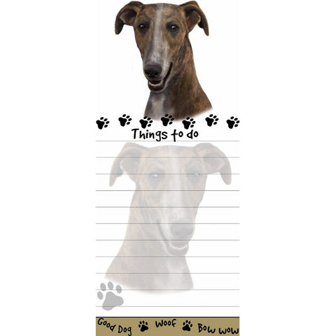 Brindle Greyhound Tall Magnetic Notepad
