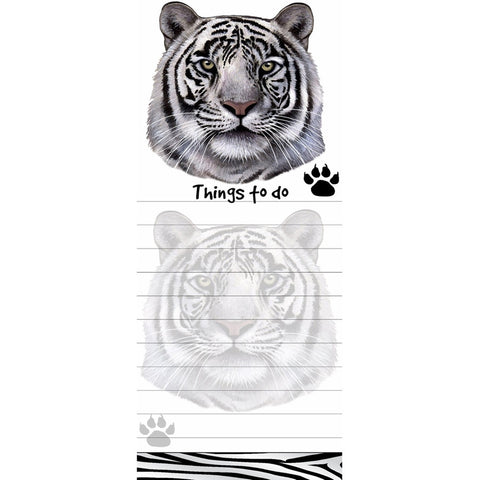 White Tiger Tall Magnetic Notepad
