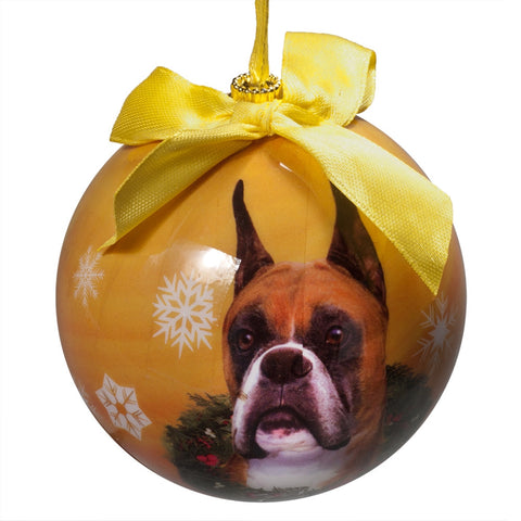 Boxer Cropped Christmas Ball Ornament