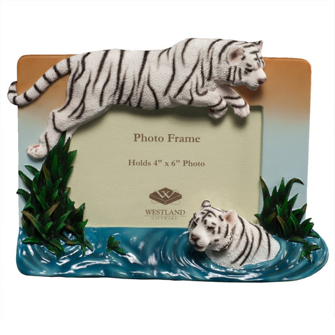 White Tiger Leap Of Faith Picture Frame