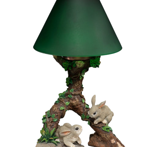 Cottontail Bunnies Frolicking Tealight Lamp