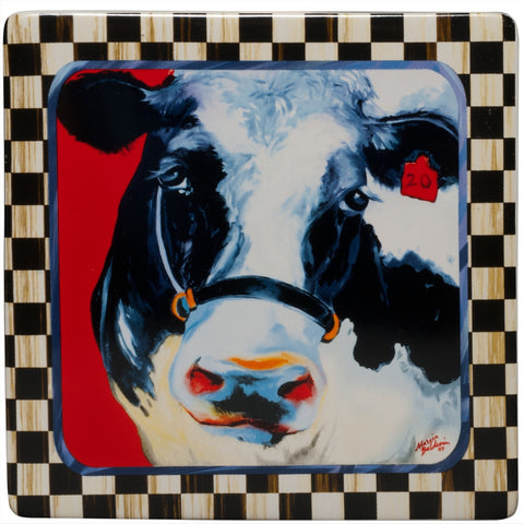 Moo-Moo Cow Framed Art Plaque