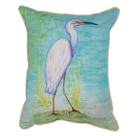 Snowy Egret Large Indoor/Outdoor Accent Pillow