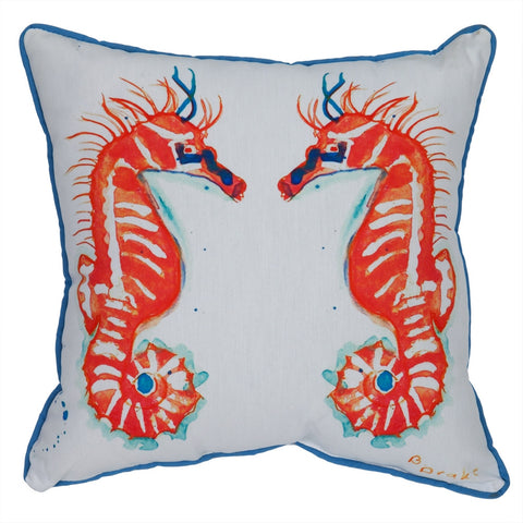 Coral Seahorses Indoor/Outdoor Accent Pillow