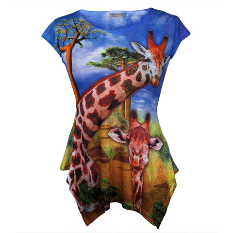 Giraffe In Safari Juniors Tunic Shirt