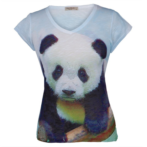 Panda Portrait Juniors V-Neck T-Shirt