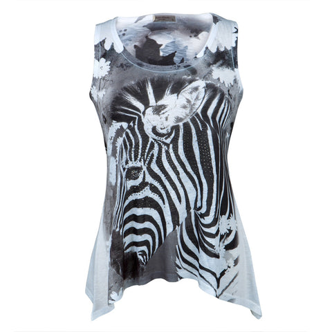 Zebra Portrait Juniors Tank Top Tunic