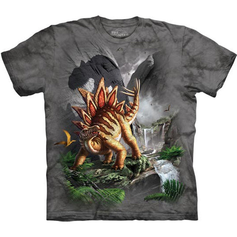 Stegosaurus Against the Wall Kids T-Shirt
