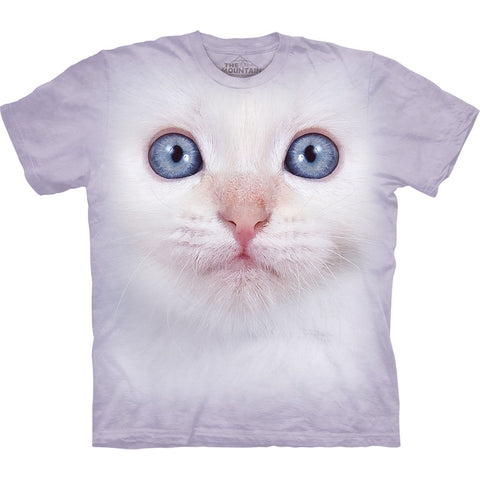 White Kitten Face Kids T-Shirt
