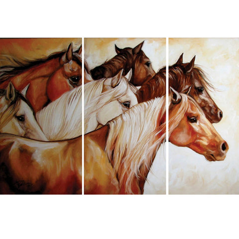 Six Galloping Horses Wall Canvas Set