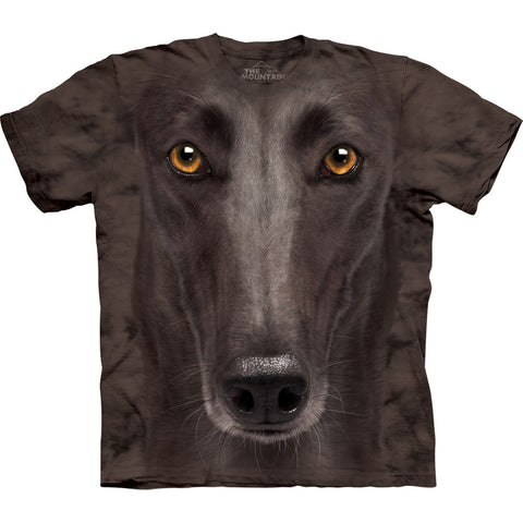 Black Greyhound Face Kids T-Shirt