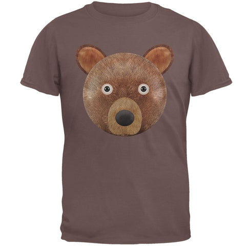 Cute Teddy Bear Head Brown T-Shirt