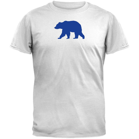 Walking Blue Bear Silhouette White T-Shirt