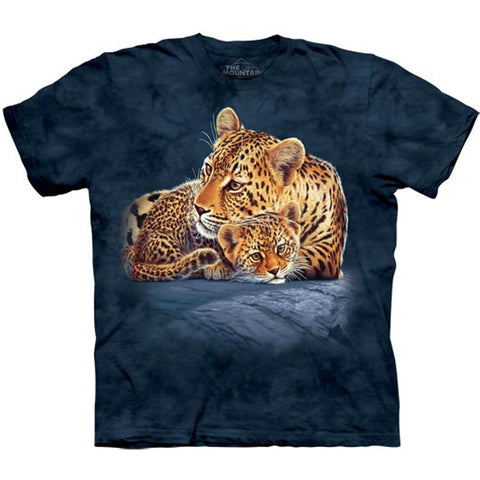 Leopard & Cub on Rock Kids T-Shirt