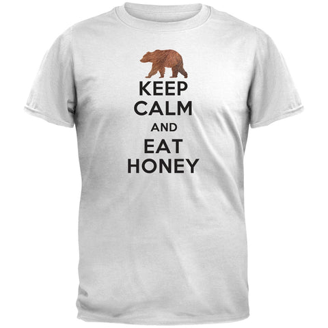 Keep Calm and Eat Honey Furry Bear White T-Shirt