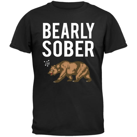 Bearly Sober Bear Black T-Shirt