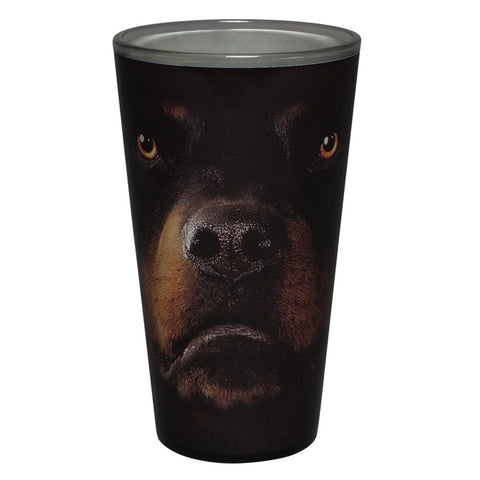 Rottweiler Face Pint Glass