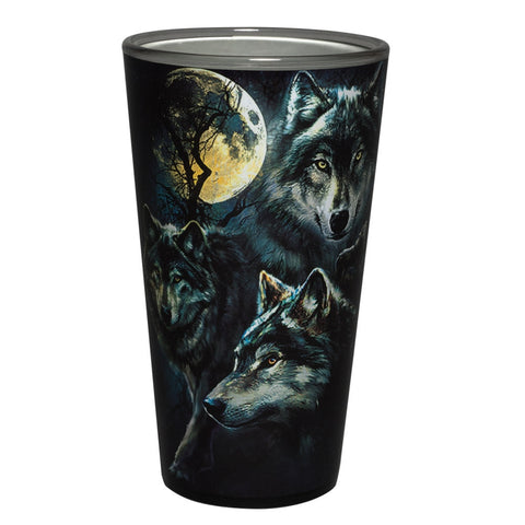 Moon Wolves Collage Pint Glass