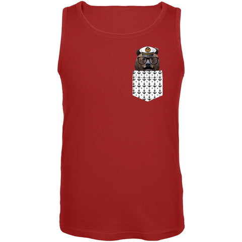 Faux Pocket Nautical Bear Tank Top