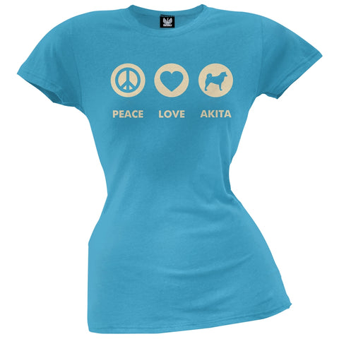 Peace Love Akita Juniors T-Shirt