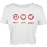 Peace Love Alaskan Malamute Open-Shoulder Juniors Top