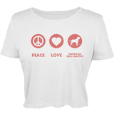 Peace Love American Bull Mastiff Open-Shoulder Juniors Top