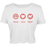 Peace Love American Eskimo Open-Shoulder Juniors Top