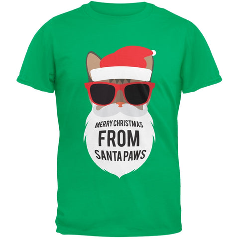 Cat Santa Ugly Christmas Sweater Green T-Shirt