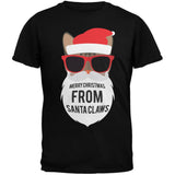 Cat Santa Ugly Christmas Sweater Youth Black T-Shirt