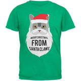 Grey Cat Santa Ugly Christmas Sweater Youth Black T-Shirt