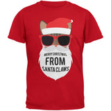 Cat Santa Ugly Christmas Sweater Youth Black T-Shirt