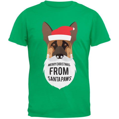 German Shepard Santa Ugly Christmas Sweater Green T-Shirt
