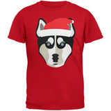 Husky Santa Christmas Youth Black T-Shirt